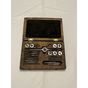 vintage Greenfield Tap & Die set, "Little Giant" model, in a wooden case